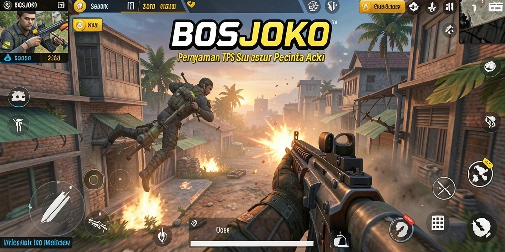 Tangkapan layar menunjukkan aksi menegangkan dalam permainan BOSJOKO.