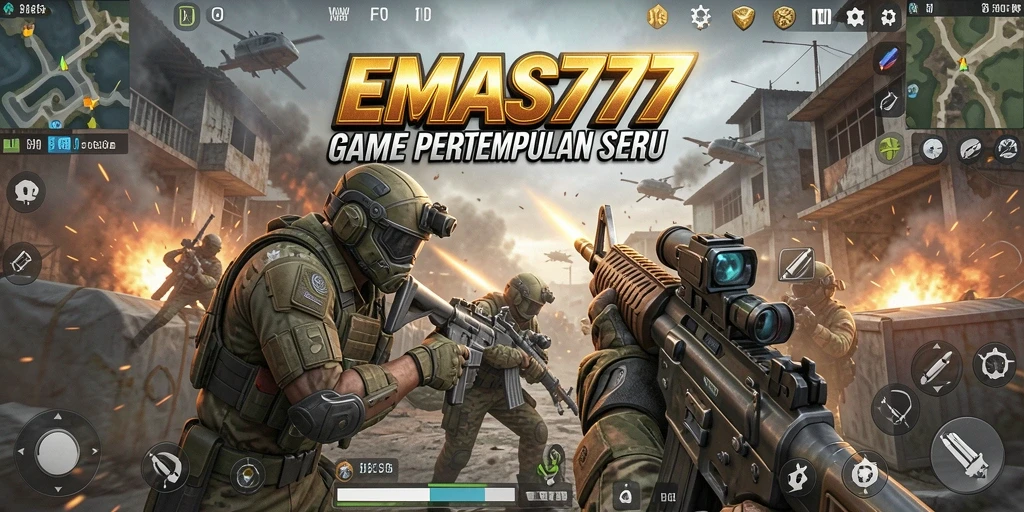 Menampilkan pertempuran intens dalam EMAS777 dengan berbagai senjata dan strategi.