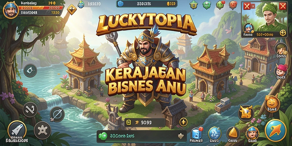 Tampilan gameplay LUCKYTOPIA yang menarik dan interaktif.
