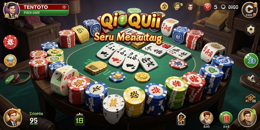 Tampilan gameplay TENTOTO yang menegangkan dalam permainan QiuQiu.